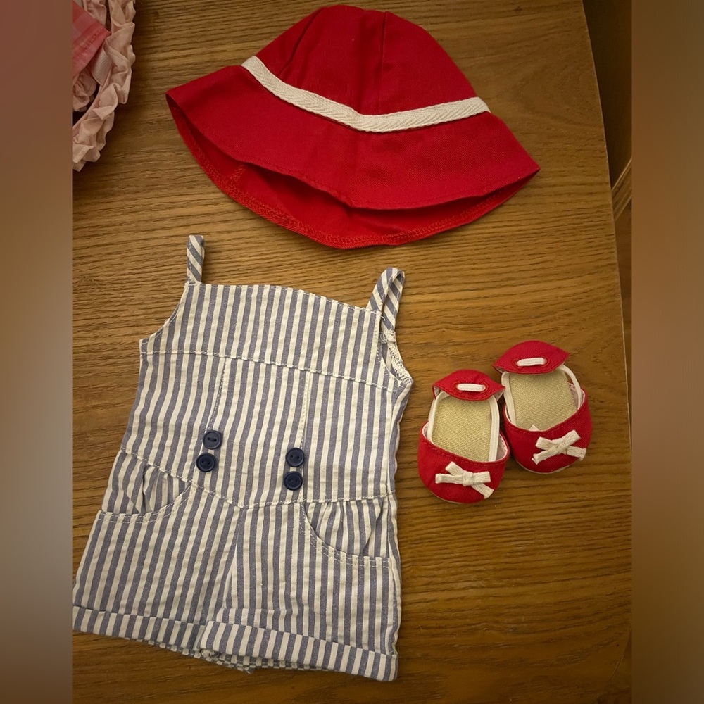 American Girl Sea Breeze Outfit Romper, Hat and Sandals retired